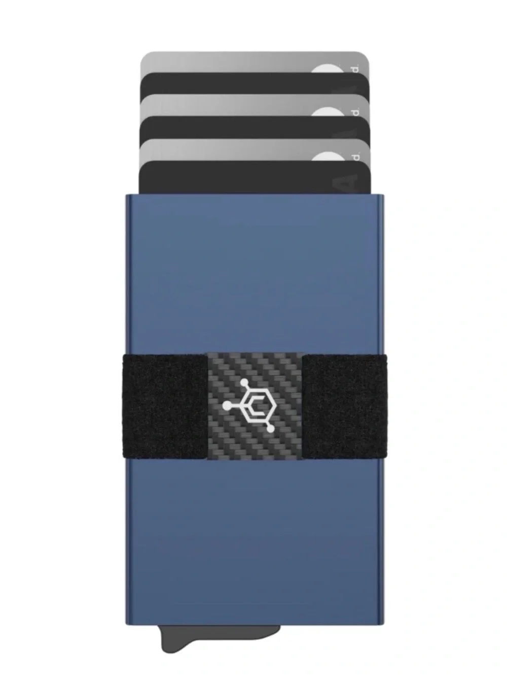Pacific Blue CODE 118 Minimalist Wallet RFID Card w elastic strap